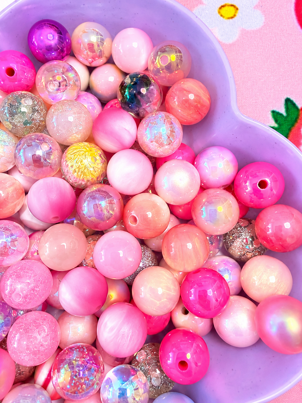 16MM Pink Mix Round Beads