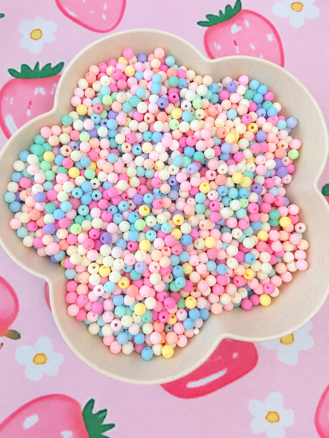 6mm Pastel Acrylic Mixed Matte Beads