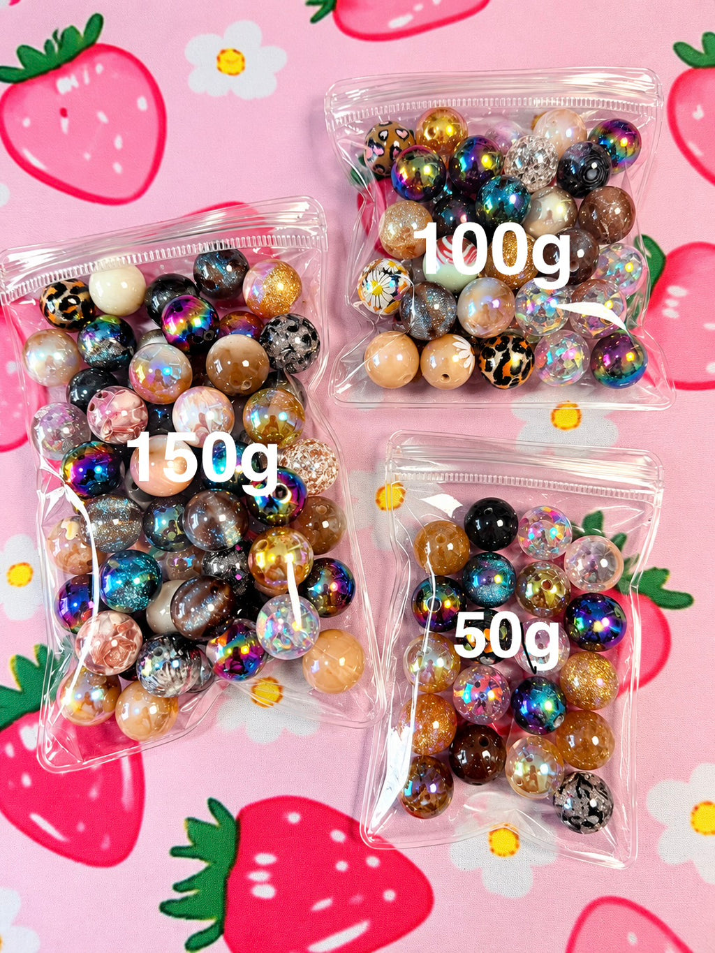 16MM Brown/Black Mix Round Beads