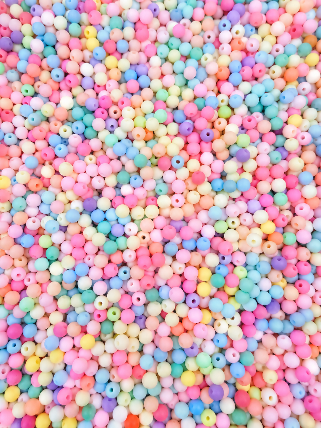 6mm Pastel Acrylic Mixed Matte Beads