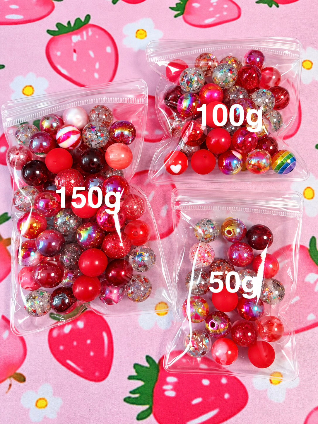 16MM Red Mix Round Beads