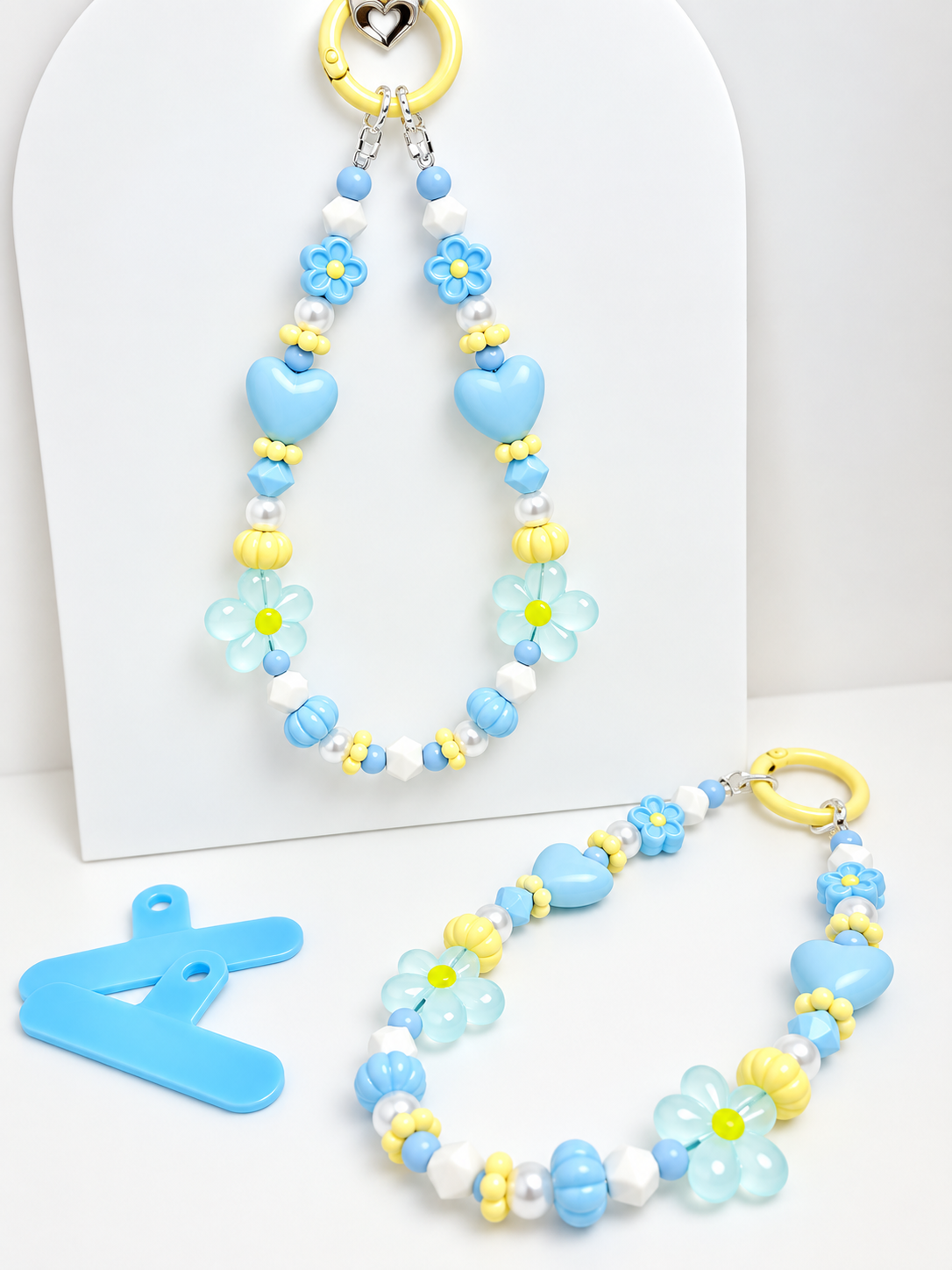 Blue and Yellow Flower Phone Charm