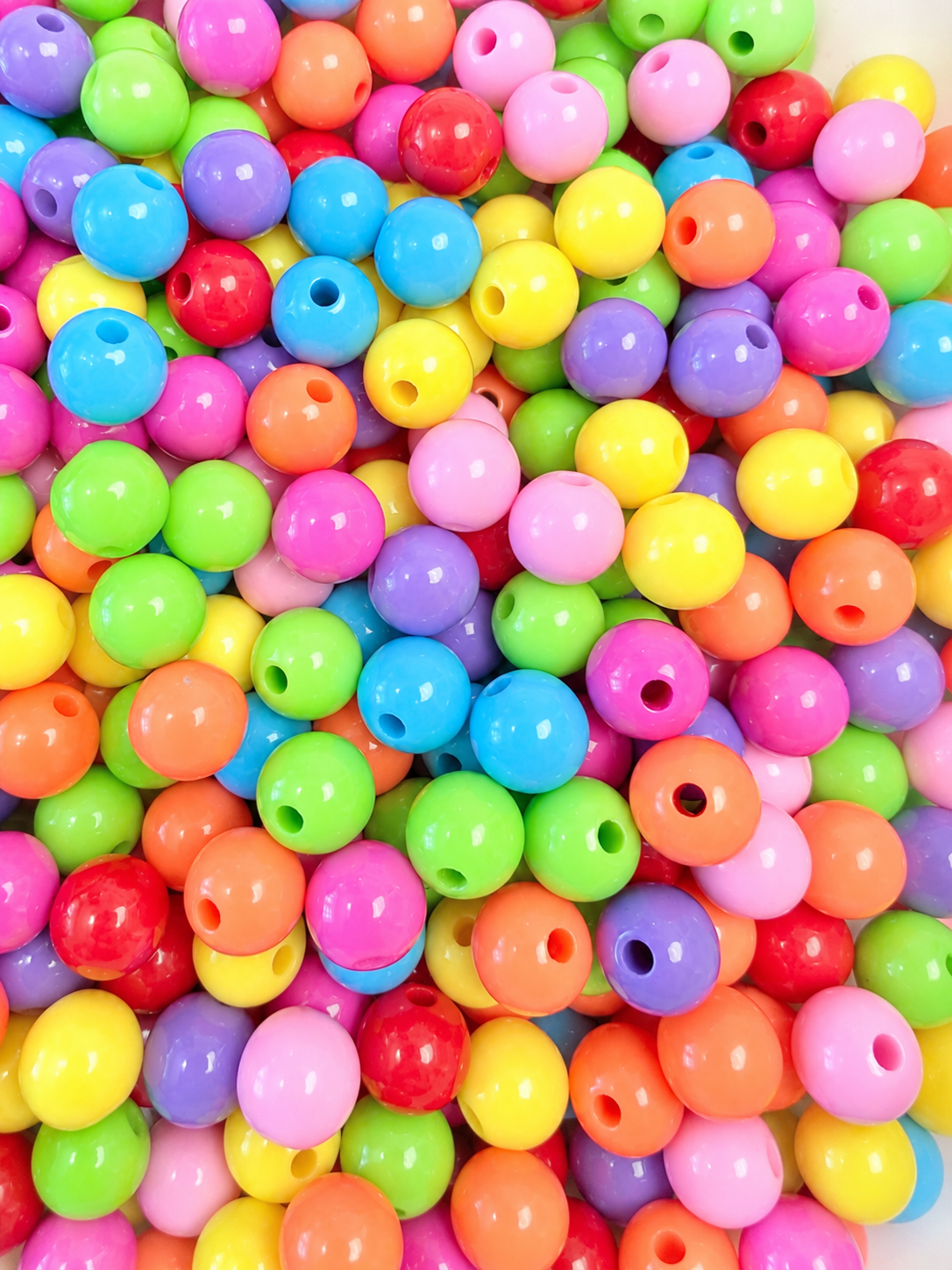 10mm Acrylic Bright & Bold Colour Round Beads