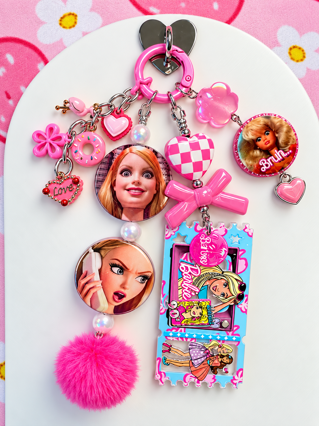 Barbie Pink Keychain, Bag Charm, Accessory