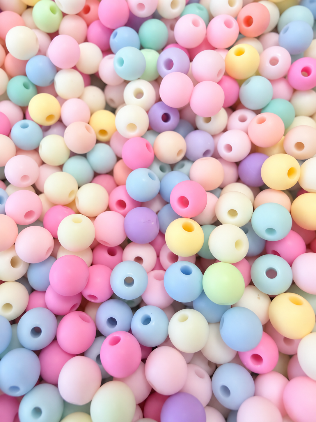6mm Pastel Acrylic Mixed Matte Beads