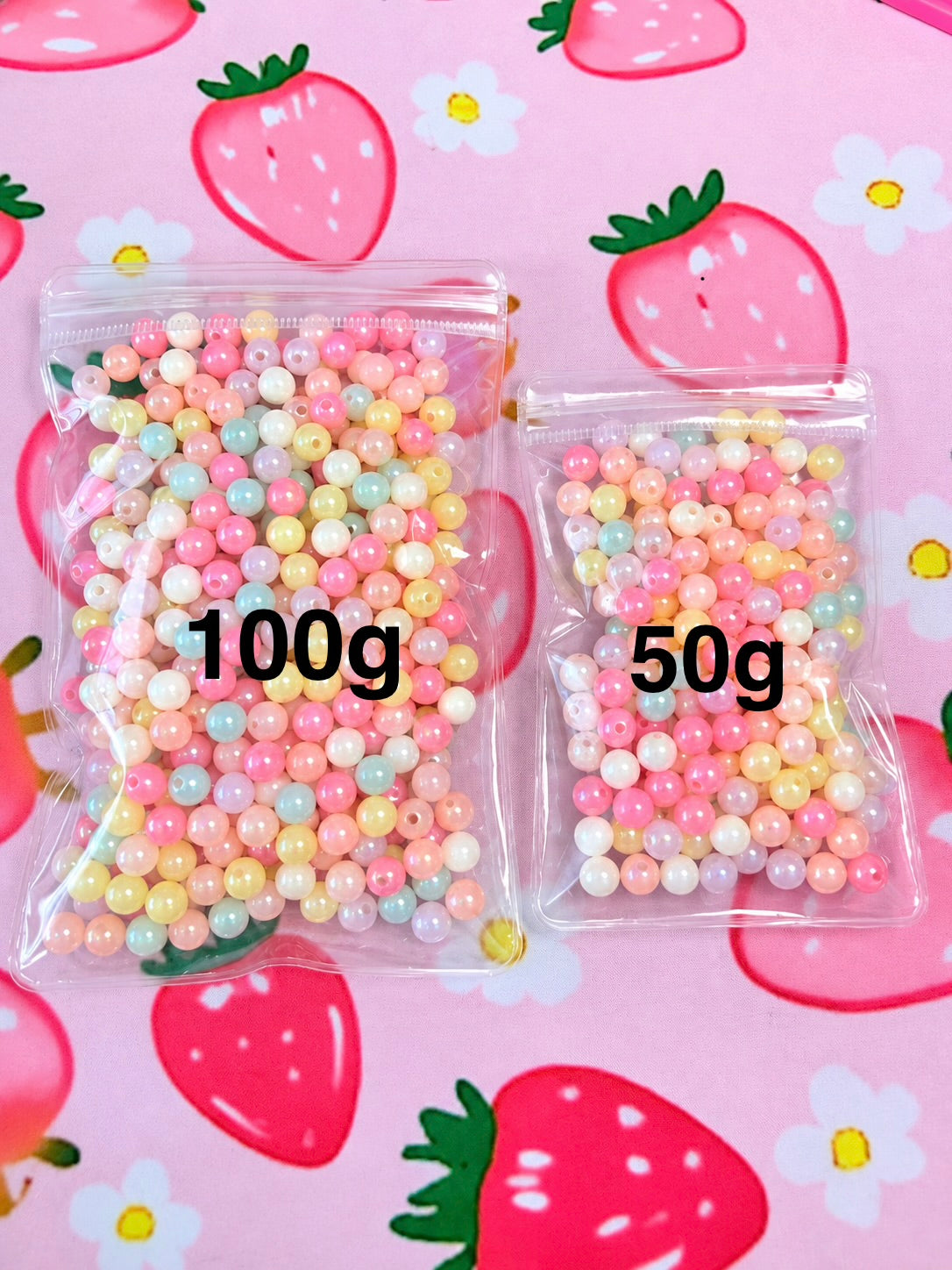8mm Acrylic Pastel UV Beads