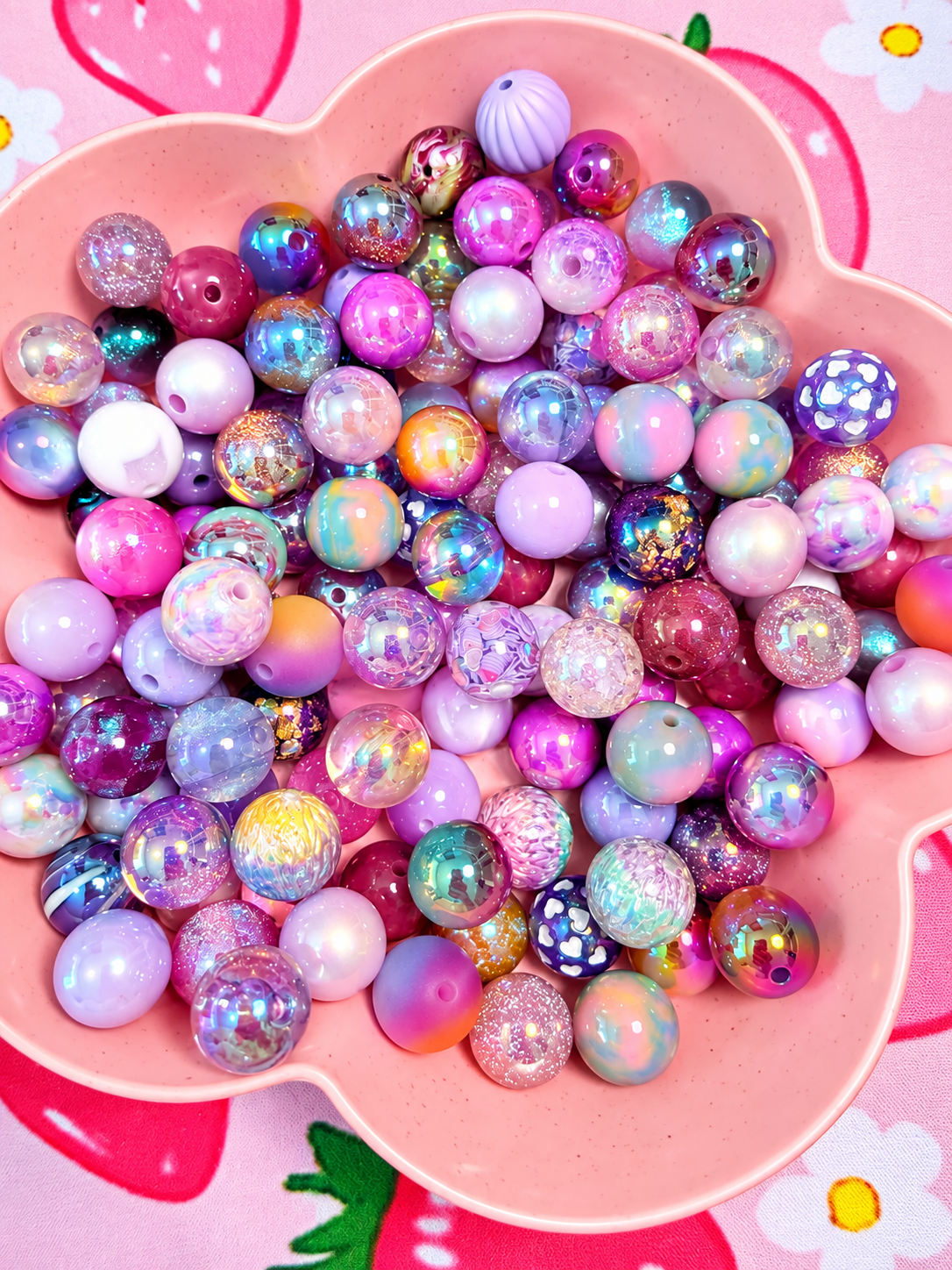 16MM Purple Mix Round Beads