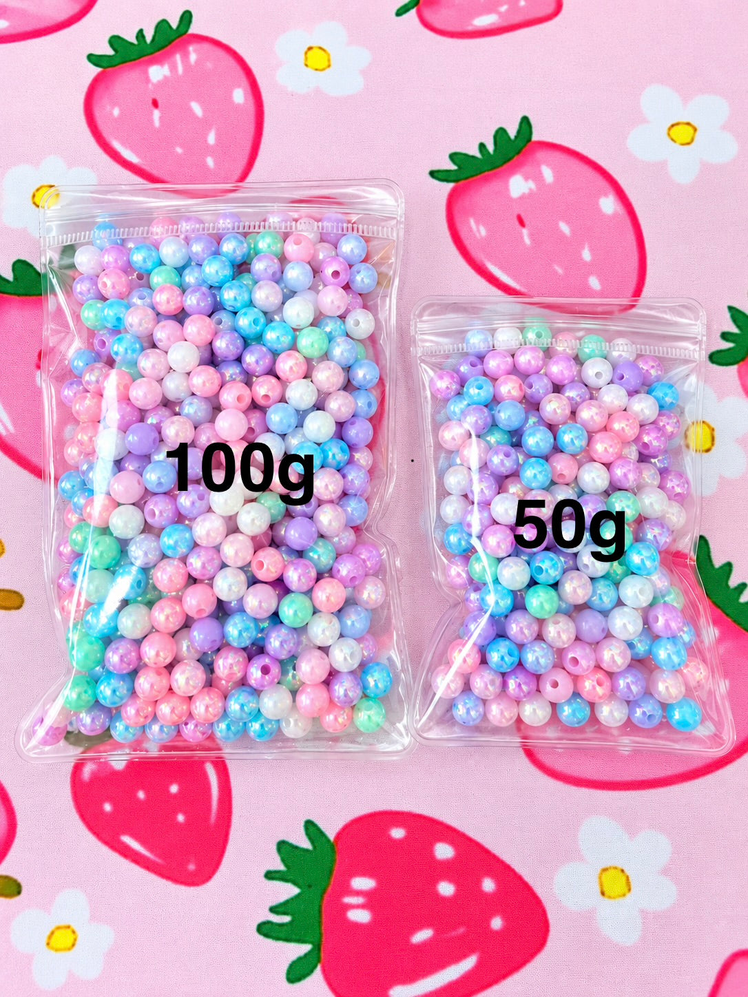 8mm Acrylic Pastel UV Beads Mix