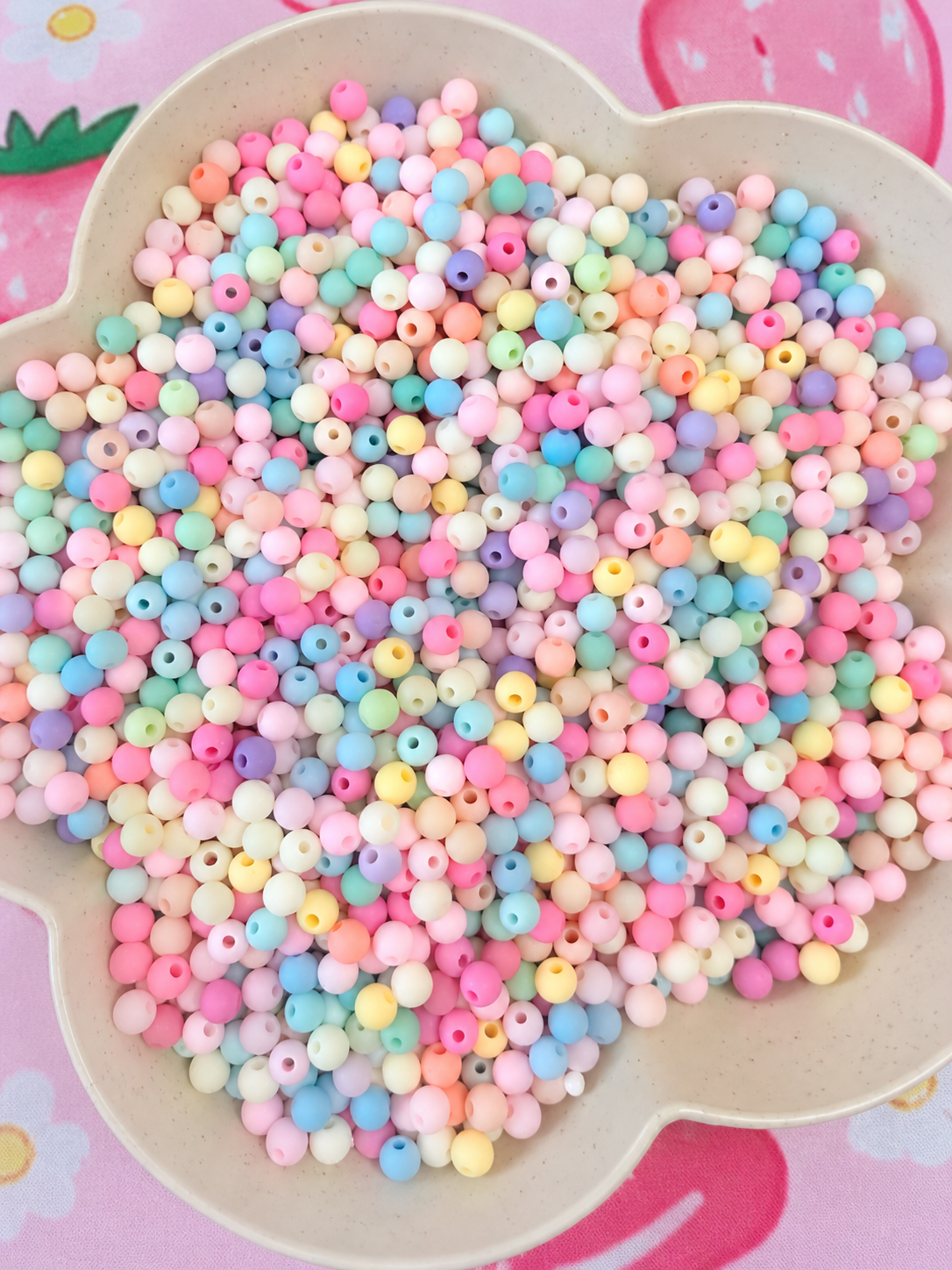 6mm Pastel Acrylic Mixed Matte Beads