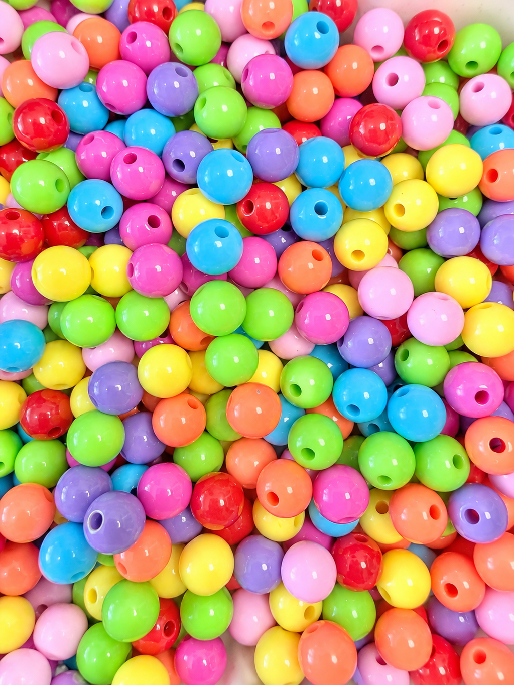 10mm Acrylic Bright & Bold Colour Round Beads