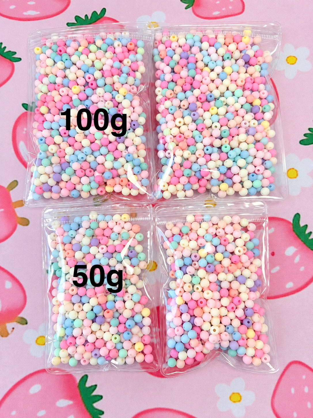 6mm Pastel Acrylic Mixed Matte Beads