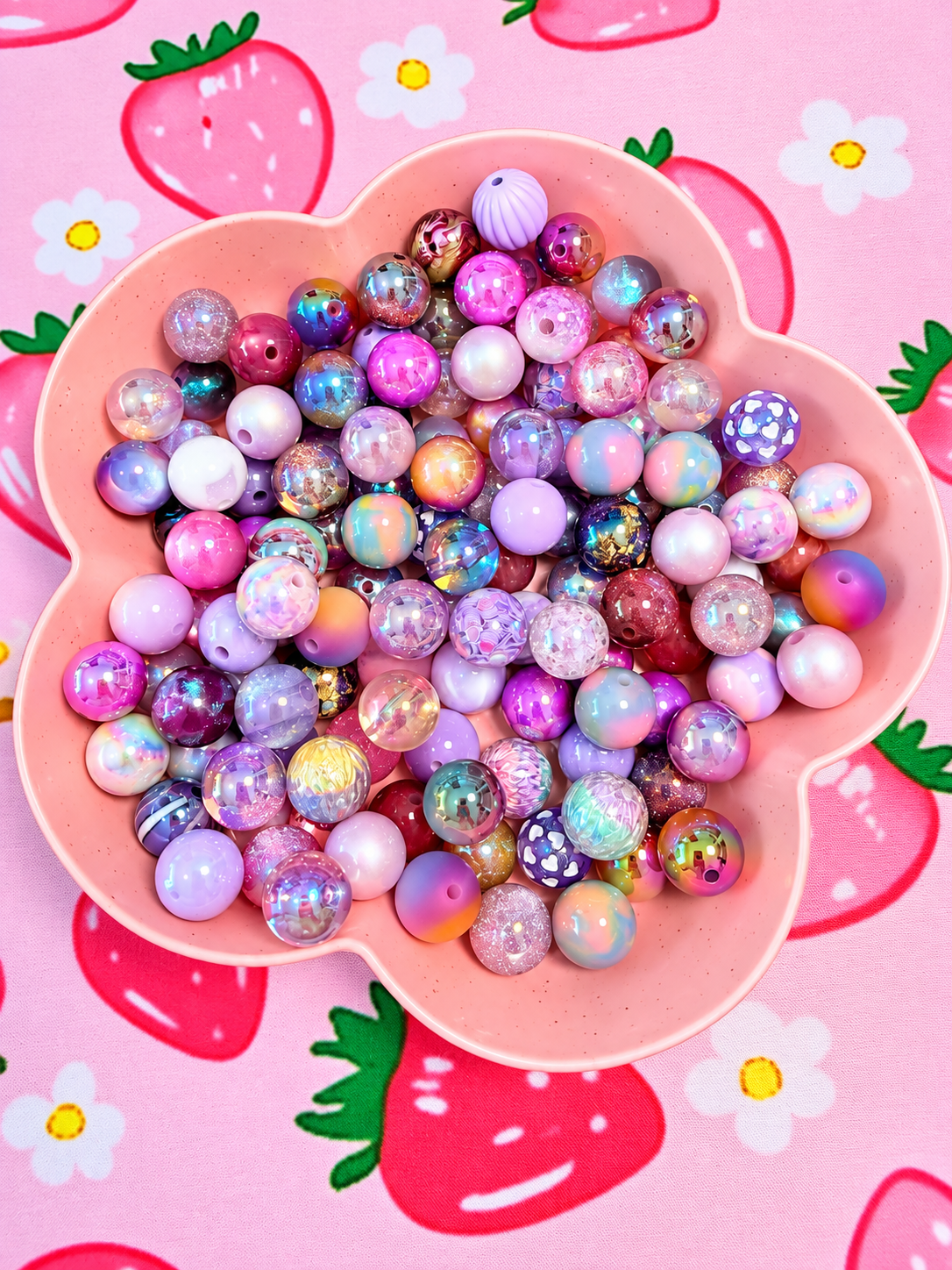 16MM Purple Mix Round Beads