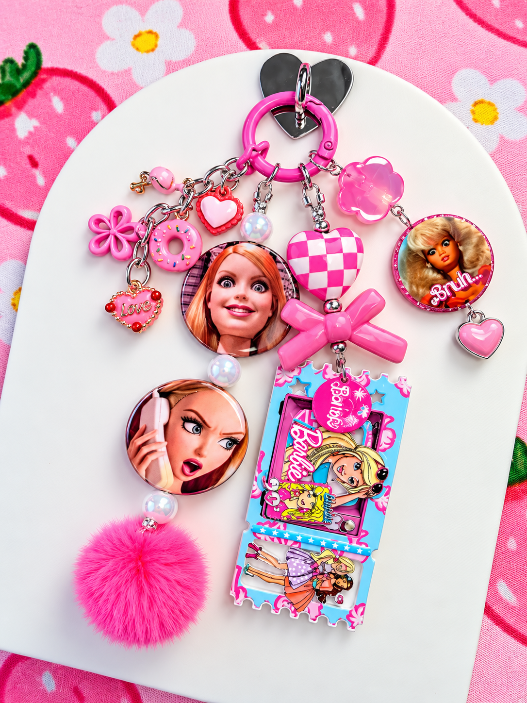 Barbie Pink Keychain, Bag Charm, Accessory